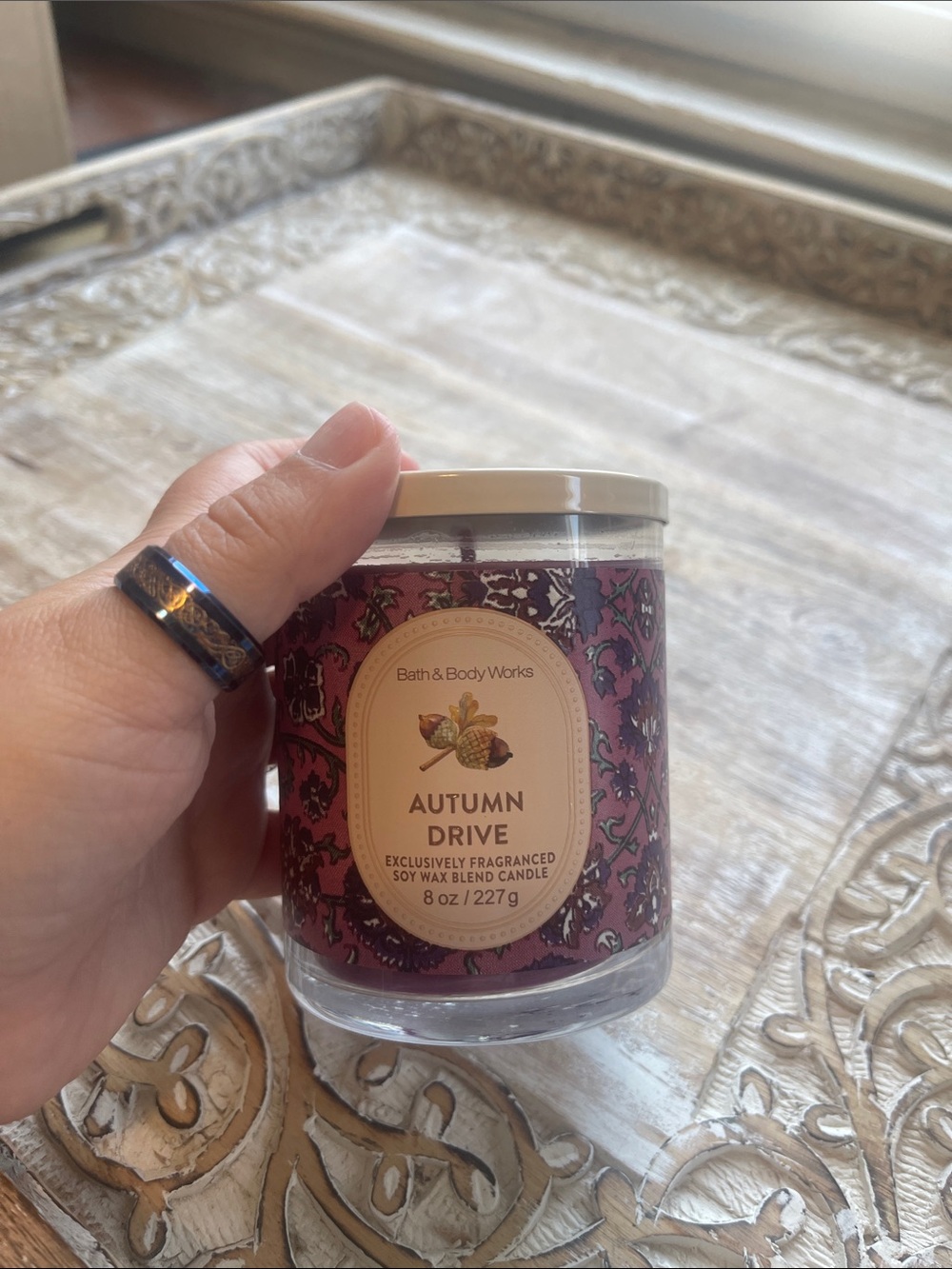 Bath & Body Works Autumn Drive Candle - Burgundy Label